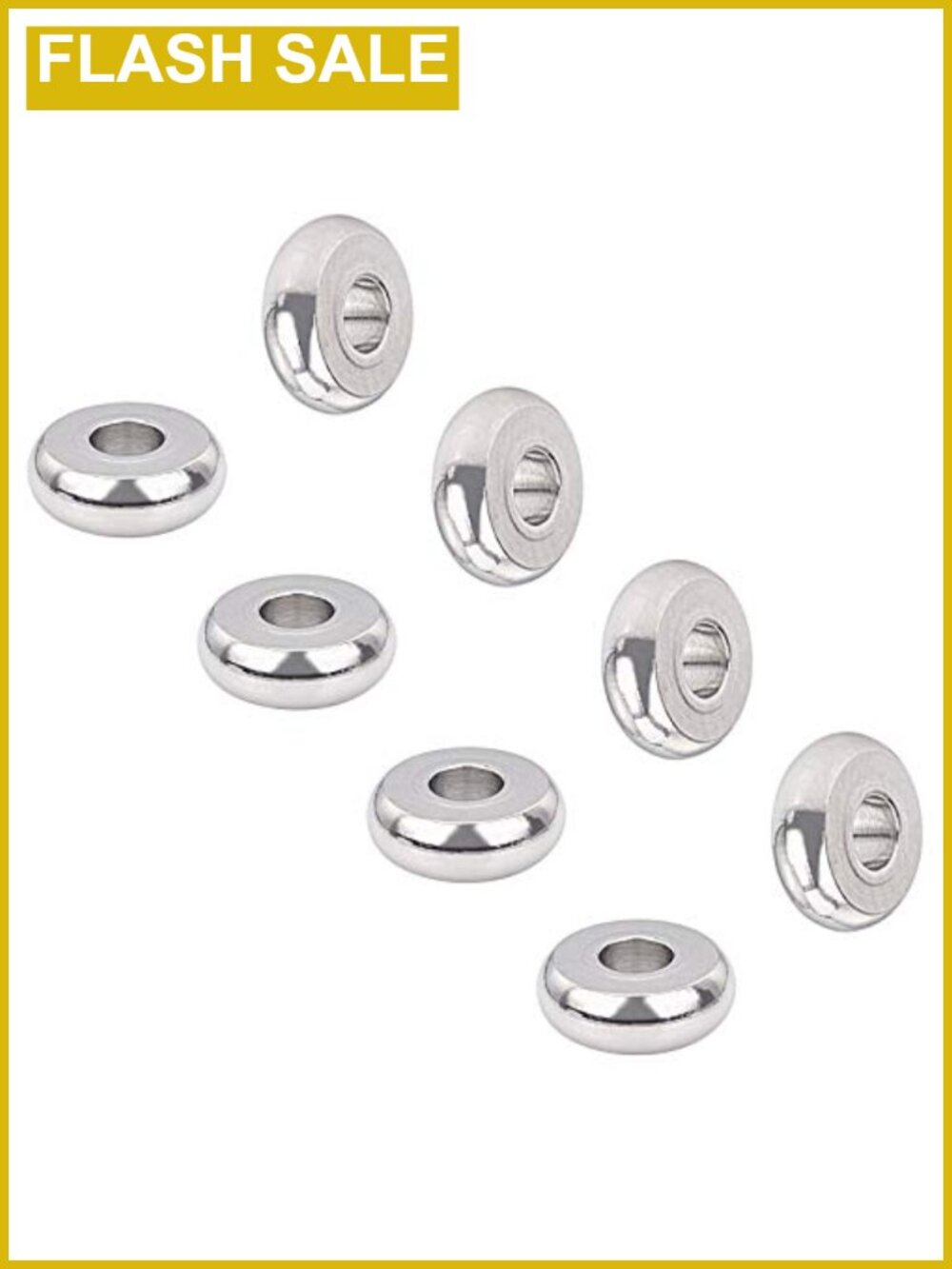 100pcs Stainless Steel Spacer Beads 6mm Round Metal Beads for Jewelry Making